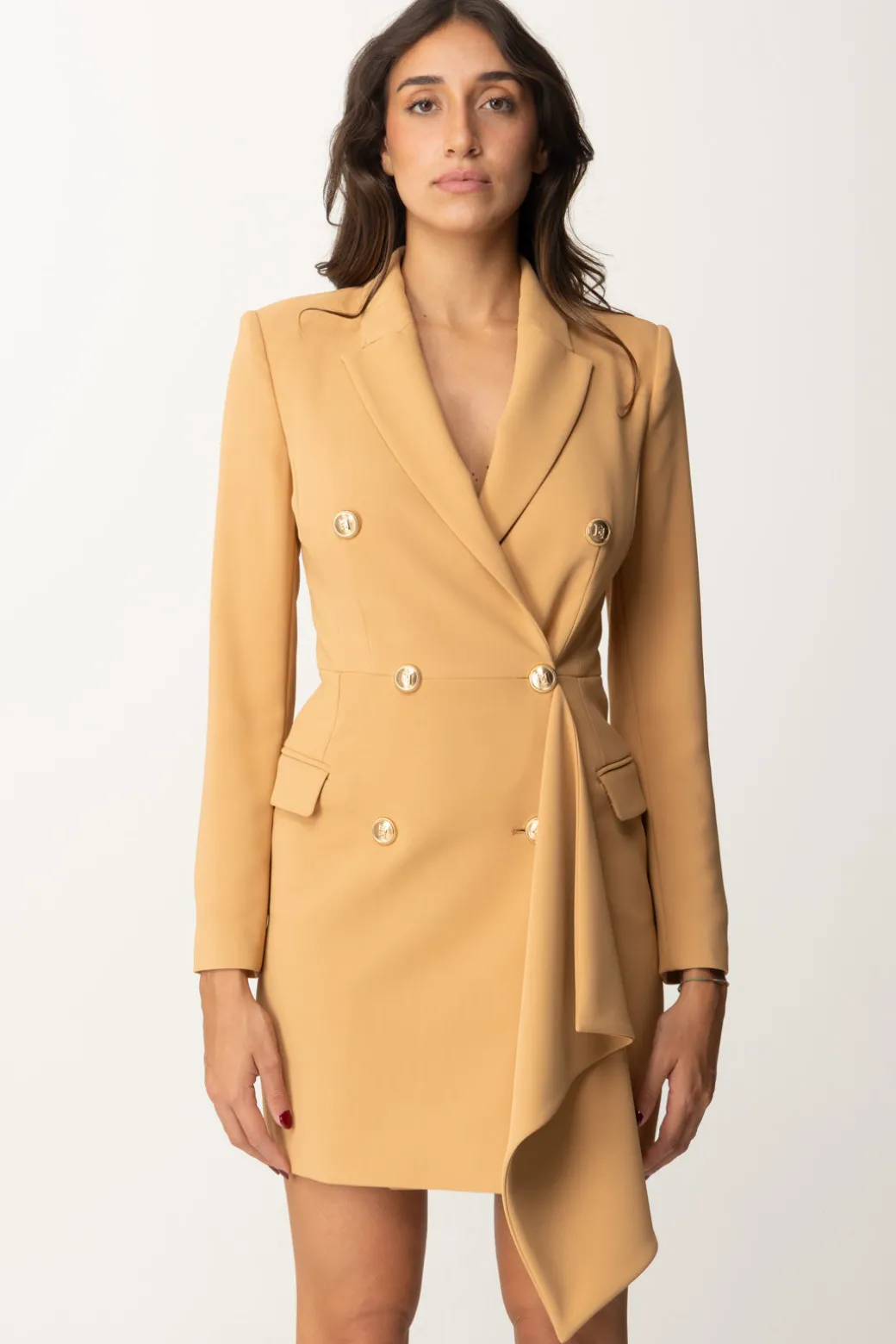 Elisabetta Franchi Mini Abito Giacca con RucheBRONZE