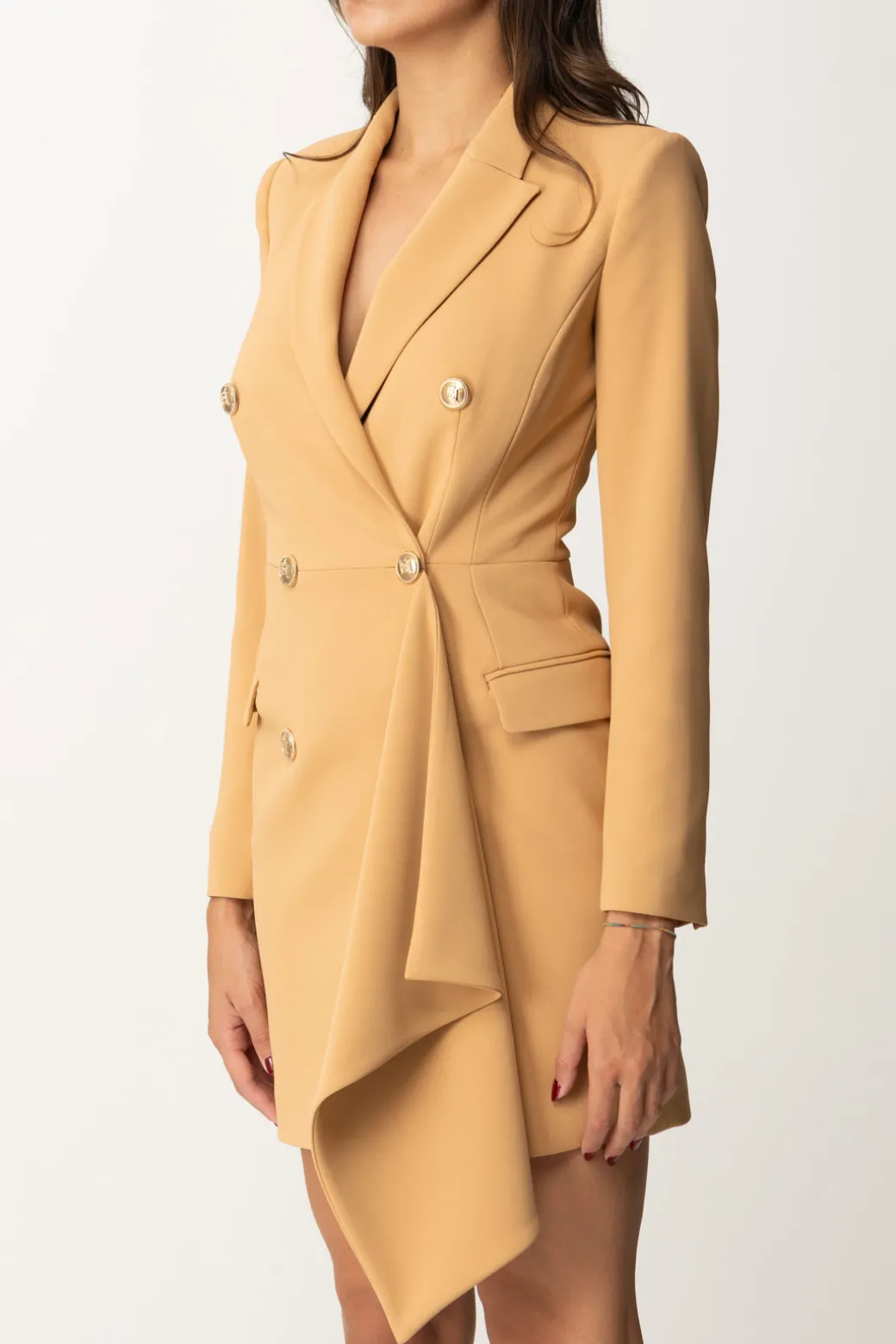 Elisabetta Franchi Mini Abito Giacca con RucheBRONZE