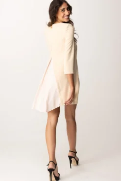 Elisabetta Franchi Mini Abito con Inserto In VelaCREMA