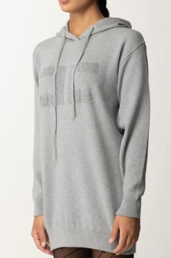 Elisabetta Franchi Mini Abito a Felpa con CappuccioGRIGIO MELANGE