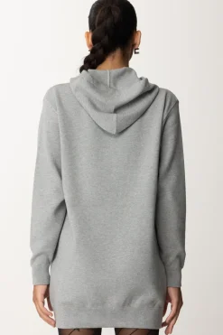Elisabetta Franchi Mini Abito a Felpa con CappuccioGRIGIO MELANGE