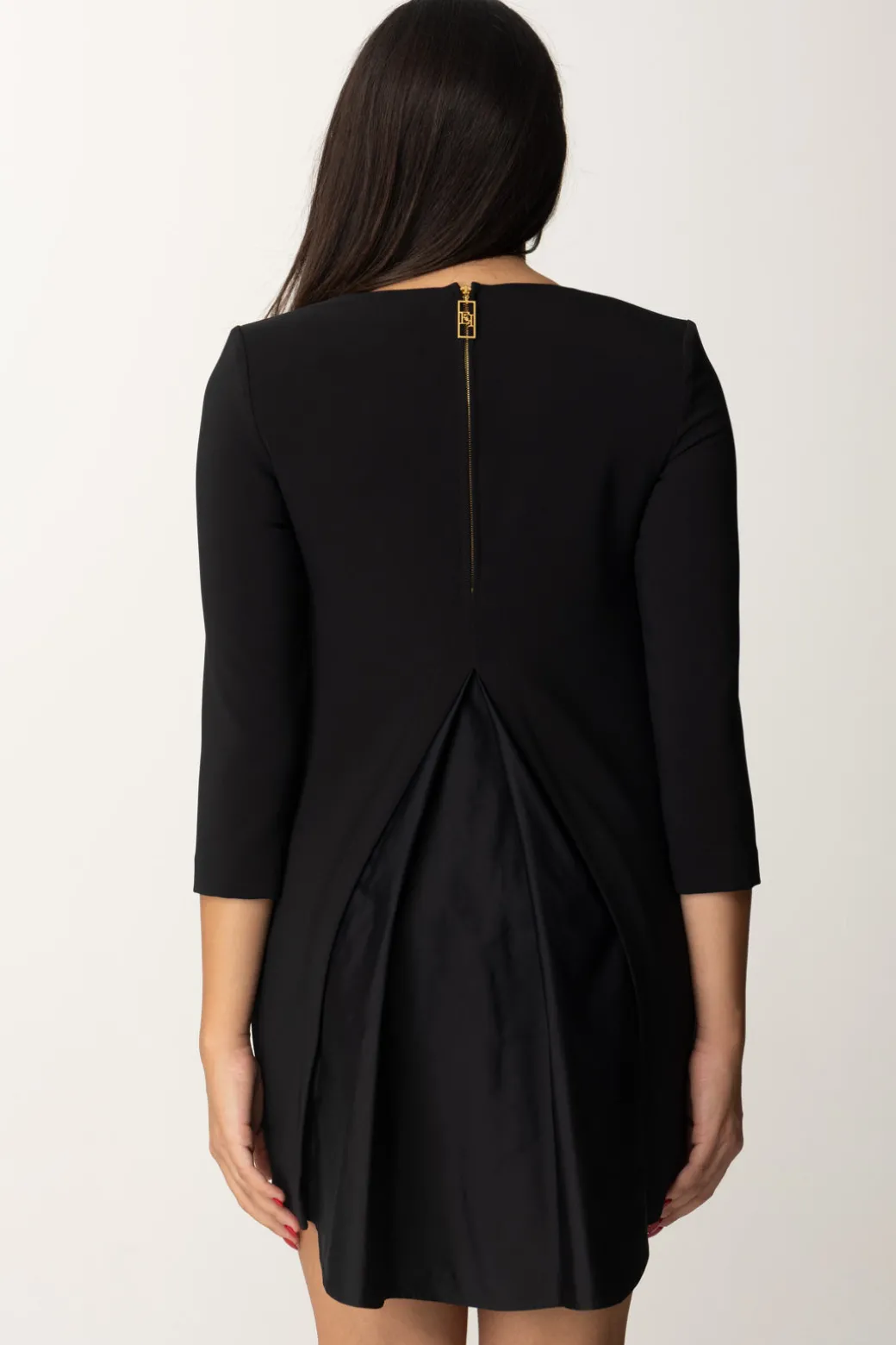 Elisabetta Franchi Mini Abito con Inserto In VelaNERO