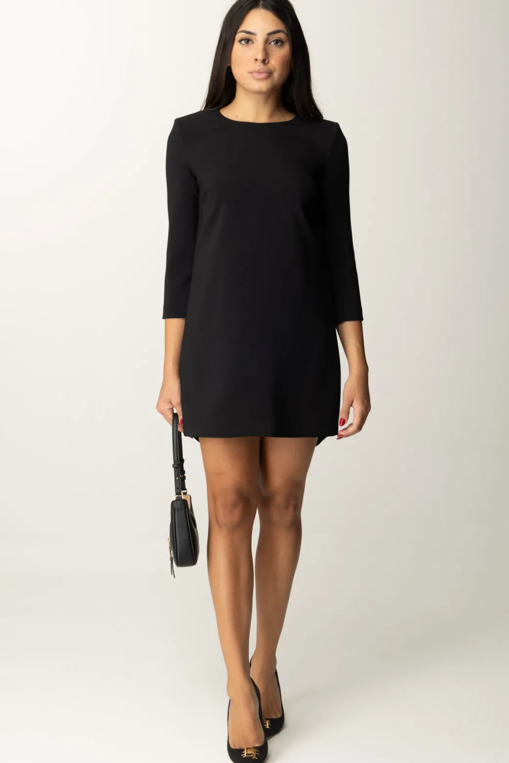 Elisabetta Franchi Mini Abito con Inserto In VelaNERO