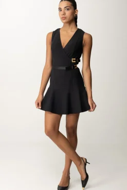 Elisabetta Franchi Mini Abito Stretch con CinturiniNERO