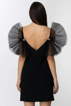 Elisabetta Franchi Mini Abito con Dettagli In TulleNERO