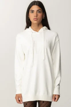 Elisabetta Franchi Mini Abito a Felpa con CappuccioAVORIO