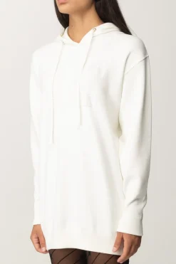 Elisabetta Franchi Mini Abito a Felpa con CappuccioAVORIO