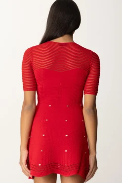 Elisabetta Franchi Miniabito In Viscosa Motivo Chevron con BorchieRED PASSION