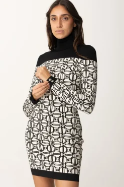 Elisabetta Franchi Miniabito Dolcevita LogatoBURRO/NERO