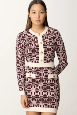 Elisabetta Franchi Miniabito Logato a ContrastoROUGE NOIR/BURRO