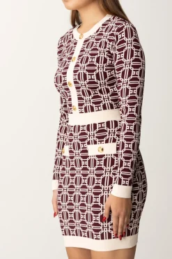 Elisabetta Franchi Miniabito Logato a ContrastoROUGE NOIR/BURRO