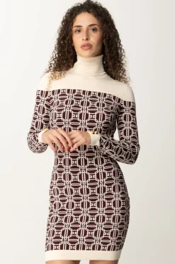 Elisabetta Franchi Miniabito Dolcevita LogatoROUGE NOIR/BURRO