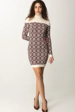 Elisabetta Franchi Miniabito Dolcevita LogatoROUGE NOIR/BURRO