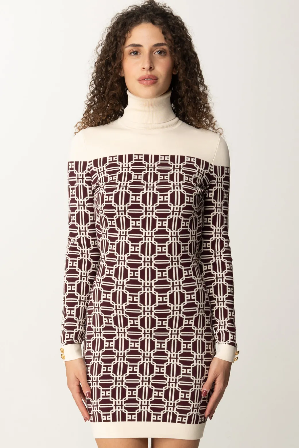 Elisabetta Franchi Miniabito Dolcevita LogatoROUGE NOIR/BURRO