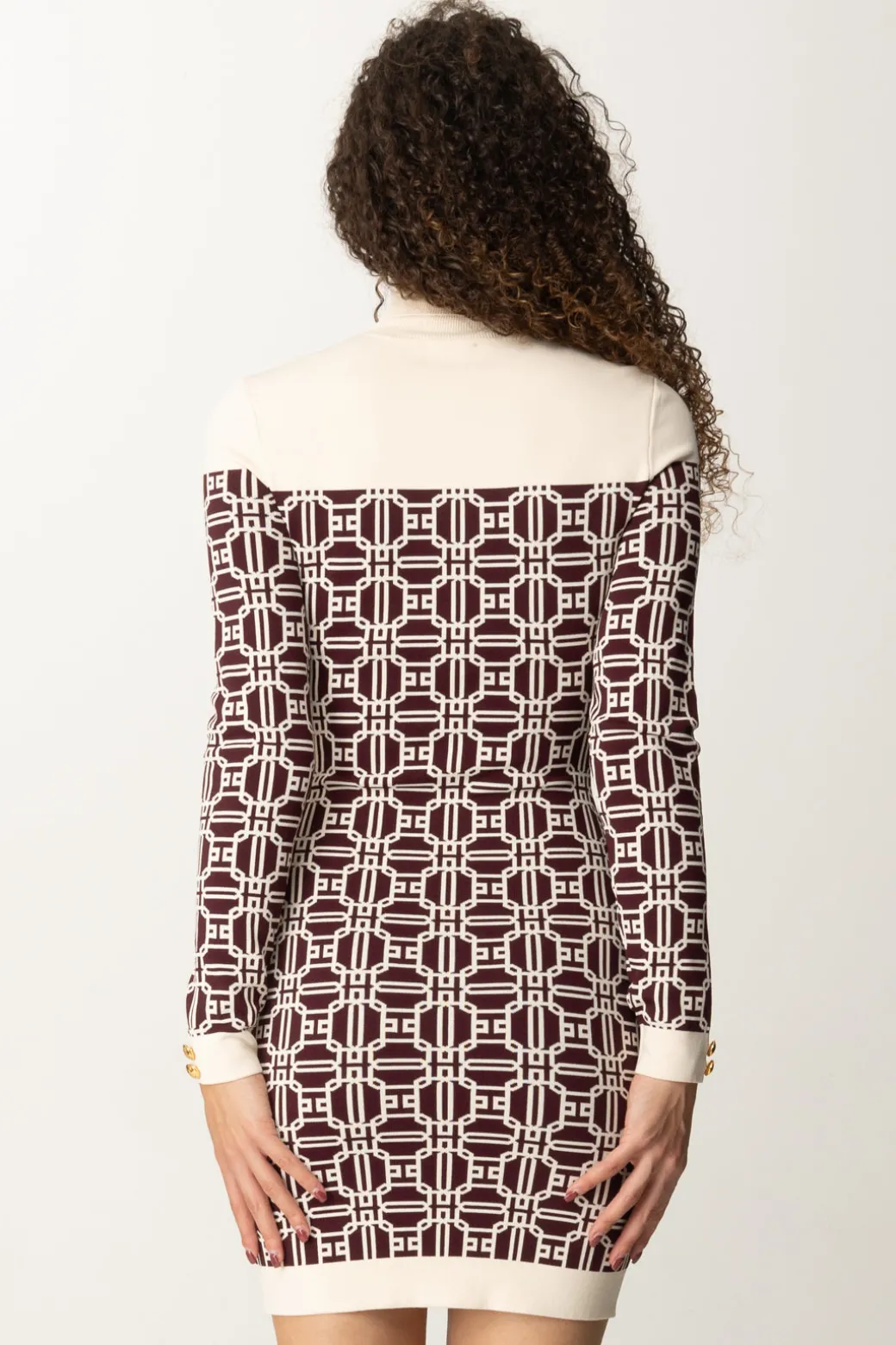 Elisabetta Franchi Miniabito Dolcevita LogatoROUGE NOIR/BURRO