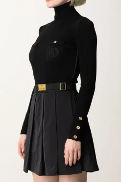 Elisabetta Franchi Miniabito con Ricamo LogoNERO