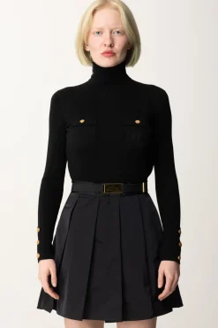 Elisabetta Franchi Miniabito con Ricamo LogoNERO