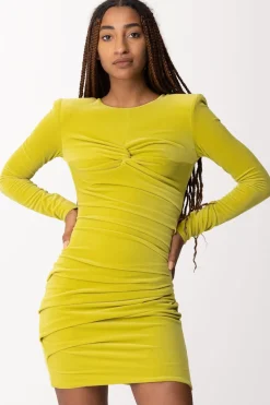 Elisabetta Franchi Miniabito In Velluto DrappeggiatoOLIVE OIL