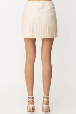 Elisabetta Franchi Minigonna In Ecopelle con FrangeBURRO