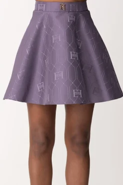 Elisabetta Franchi Minigonna a Ruota In RasoCANDY VIOLET