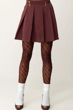 Elisabetta Franchi Minigonna a Pieghe con ZipROUGE NOIR