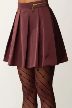 Elisabetta Franchi Minigonna a Pieghe con ZipROUGE NOIR