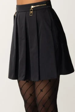 Elisabetta Franchi Minigonna a Pieghe con ZipNERO