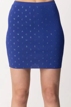 Elisabetta Franchi Minigonna con Lettering In StrassBLUE INDACO