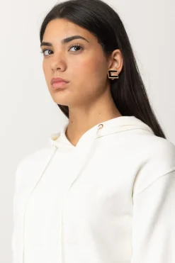 Elisabetta Franchi Orecchini Logo C con VellutoO.GIALLO/NERO