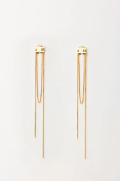 Elisabetta Franchi Orecchini Logo PendentiORO GIALLO