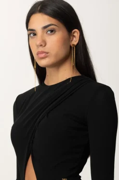 Elisabetta Franchi Orecchini Logo PendentiORO GIALLO