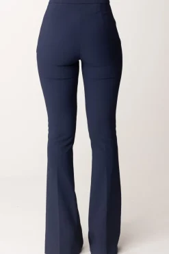 Elisabetta Franchi Pantaloni In Crepe Stretch con Morsetto In VitaNAVY