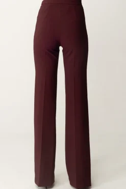 Elisabetta Franchi Pantaloni Stretch con Logo In VitaROUGE NOIR