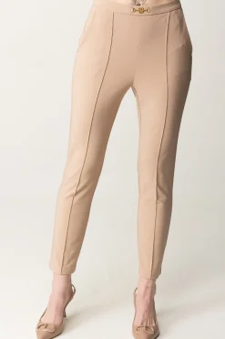 Elisabetta Franchi Pantaloni Dritti In Tessuto TecnicoaNUDO