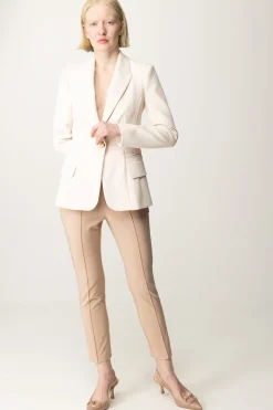 Elisabetta Franchi Pantaloni Dritti In Tessuto TecnicoaNUDO