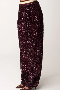 Elisabetta Franchi Pantaloni In Ciniglia Full PaillettesROUGE NOIR
