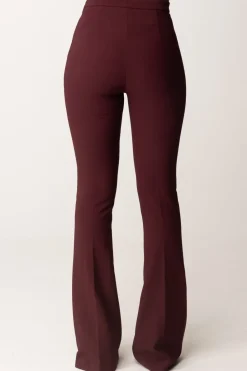 Elisabetta Franchi Pantaloni In Crepe Stretch con Morsetto In VitaROUGE NOIR