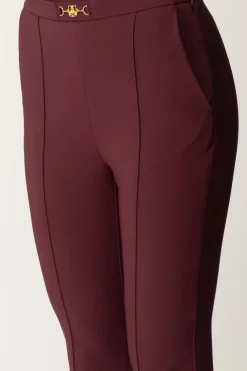 Elisabetta Franchi Pantaloni Dritti In Tessuto TecnicoROUGE NOIR