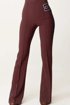 Elisabetta Franchi Pantaloni Svasati con Bande a ContrastoROUGE NOIR/NAVY