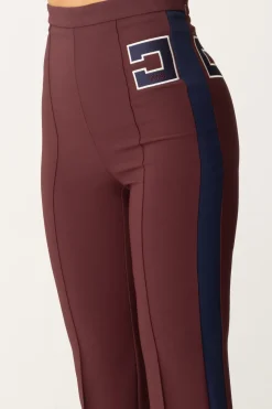 Elisabetta Franchi Pantaloni Svasati con Bande a ContrastoROUGE NOIR/NAVY