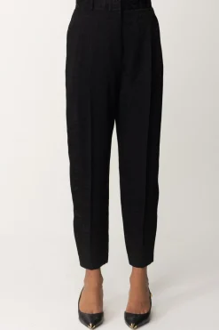 Elisabetta Franchi Pantalone Dritto In CrêpeNERO