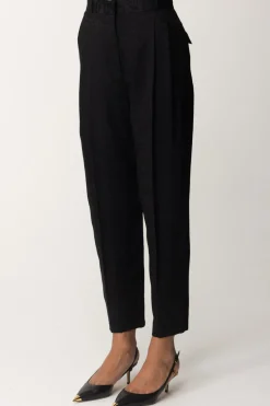 Elisabetta Franchi Pantalone Dritto In CrêpeNERO