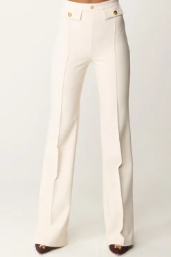 Elisabetta Franchi Pantaloni Palazzo In Doppio Crêpe StretchBURRO