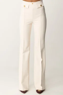Elisabetta Franchi Pantaloni Palazzo In Doppio Crêpe StretchBURRO