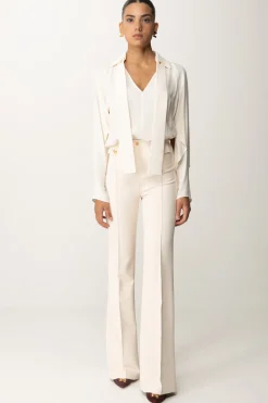 Elisabetta Franchi Pantaloni Palazzo In Doppio Crêpe StretchBURRO