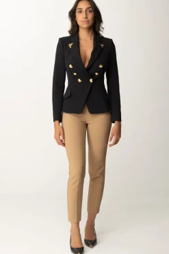 Elisabetta Franchi Pantaloni Dritti con Fascione con LogoCAMEL