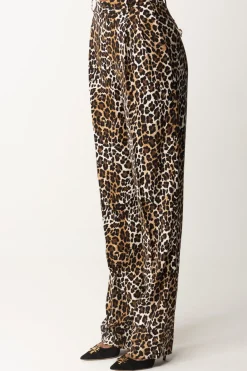 Elisabetta Franchi Pantaloni Gamba Dritta con Stampa AnimalierANIMALIER