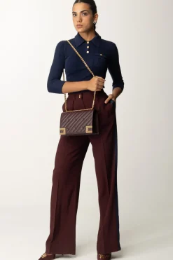 Elisabetta Franchi Pantalone Dritto In Crêpe Enver SatinROUGE NOIR