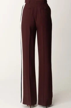 Elisabetta Franchi Pantalone Dritto In Crêpe Enver SatinROUGE NOIR