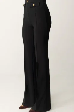 Elisabetta Franchi Pantaloni Stretch con Logo In VitaNERO